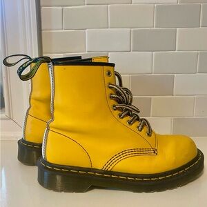 DOC MARTENS Yellow 1460 *CUSTOM* Made in England Boots. Employee anniversary